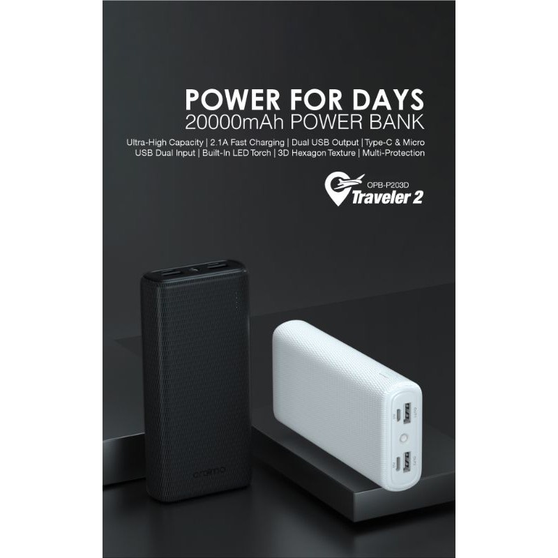 POWERBANK ORAIMO OPB-P203D 20.000MAH 2 USB