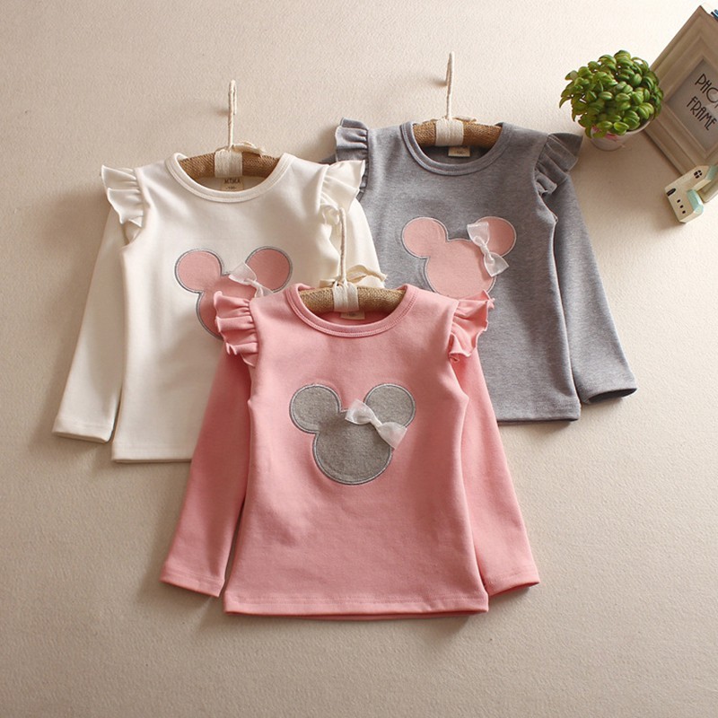  Kaos  T Shirt Anak  Perempuan  Lengan  Panjang  Round Neck 