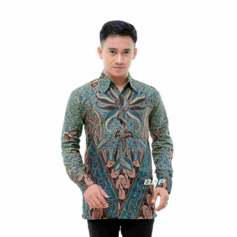 NEW ARRIVAL DISTRO BATIK PRIA BORDIR SOGAN HRB026 BATIKAF NOTOARTO BATIK IPNU-IPPNU HEM PRIA-Kmj Piramid hijau