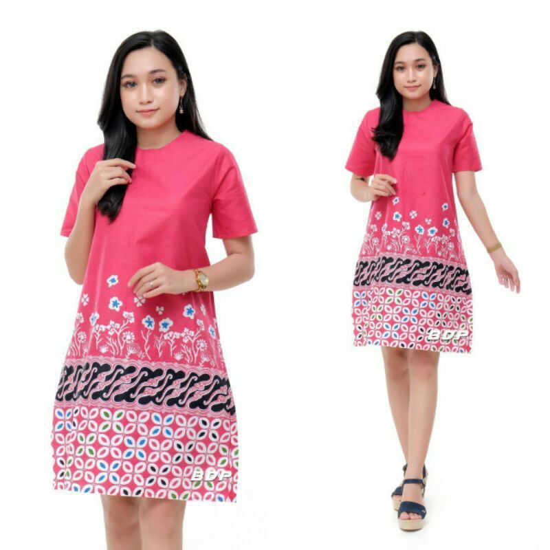 baju Batik Wanita / Dress Batik Wanita /Dress Batik Wanita Lengan pendek