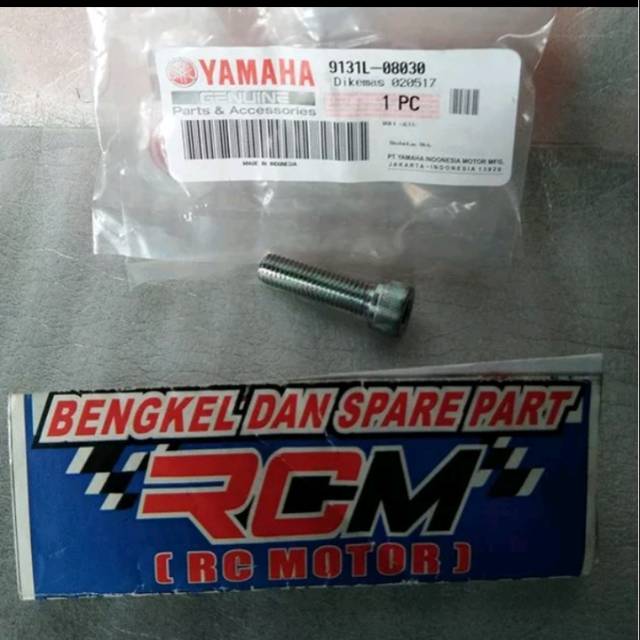 BOLT SCREW BAUT KLEM TAKEPAN STANG SETANG SETIR STIR RXKING RX KING RXK VIXION OLD LAMA OVI NVL SCORPIO Z ORI ORIGINAL YAMAHA YGP ASLI 9131L-08030
