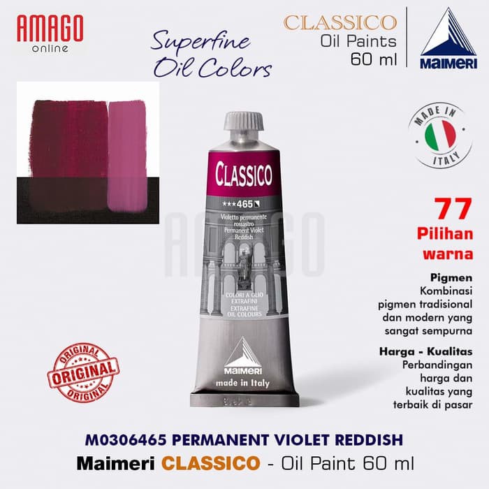 

MAIMERI Classico - Oil Paint - Permanent Violet Reddish - 60ml - M0306465