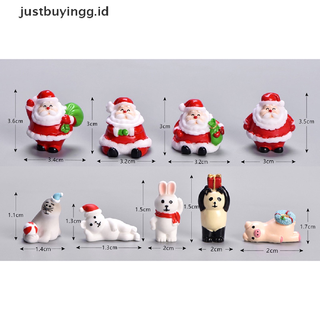 [justbuyingg.id] Christmas DIY Mini Miniature Fairy Garden Ornament Decor Christmas Accessories ID