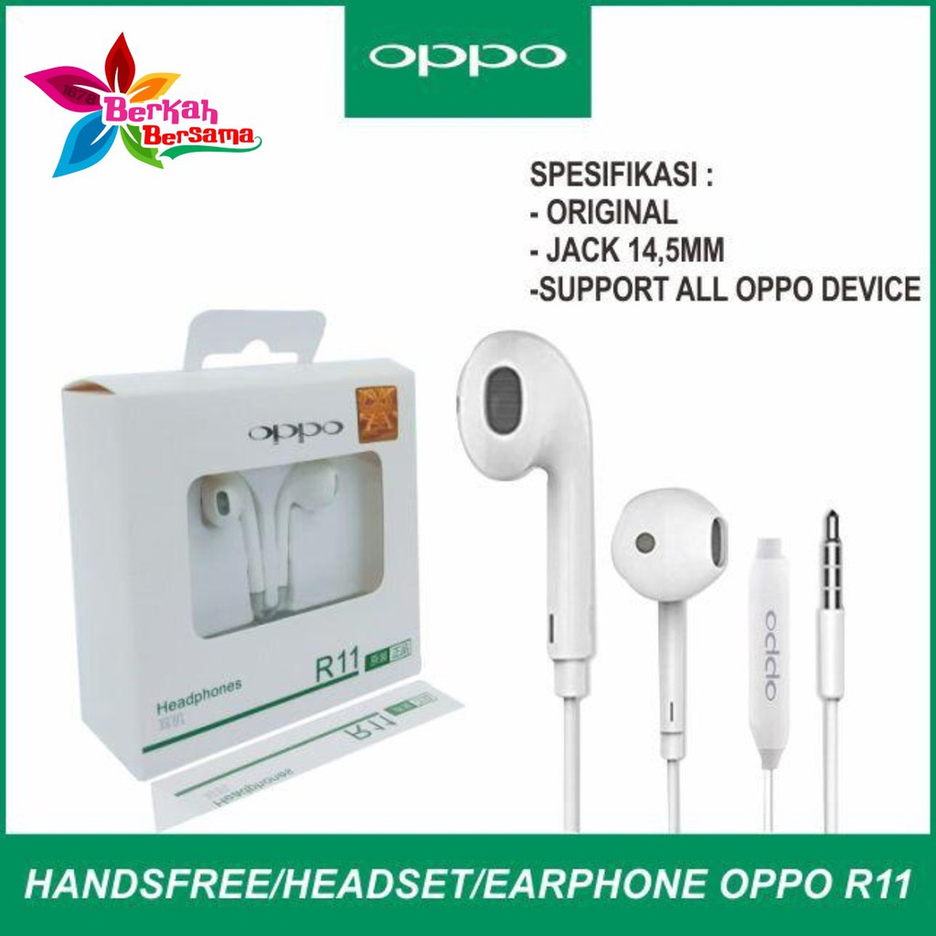 BM044 R11 Handsfree Headset Hf earphone Oppo dan Vivo packing original  Superbass +mic BB2502