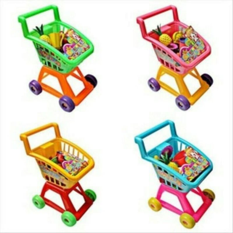 AJ Trolley Supermarket Set 918/Mainan Troli Belanja / Keranjang Belanja / Dorongan Belanja