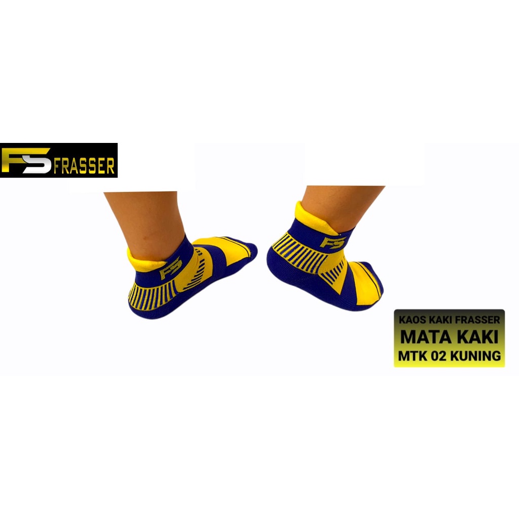 Kaos Kaki Olahraga Badminton Running Frasser 02 Kuning Mata Kaki