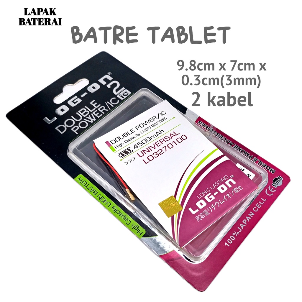 LOG - ON Baterai TABLET Universal 3.7V LO3270100  - batre TAB battery ORIGINAL