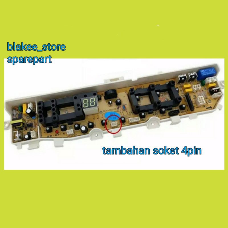 Modul pcb mesin cuci samsung WA11J5710SG WA90J5711SW soket watel jet 3 pin original program