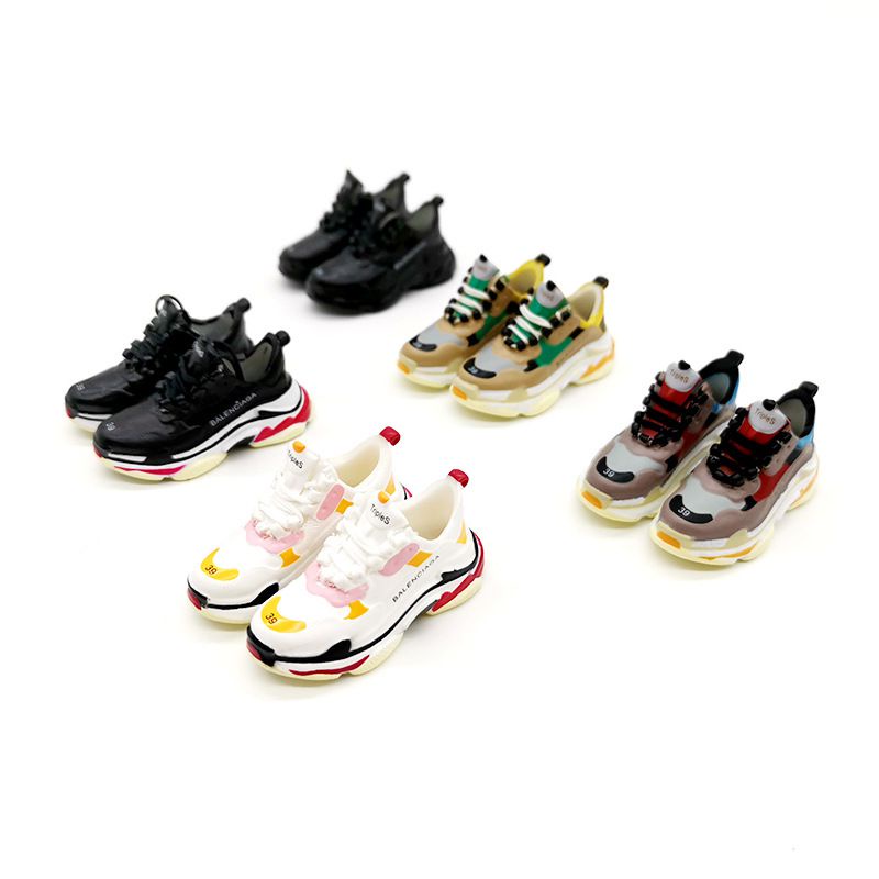 NEW Shoes Keyrings 3D Mini Sneaker Basketball Shoes Model DIY Doll Toy Gift