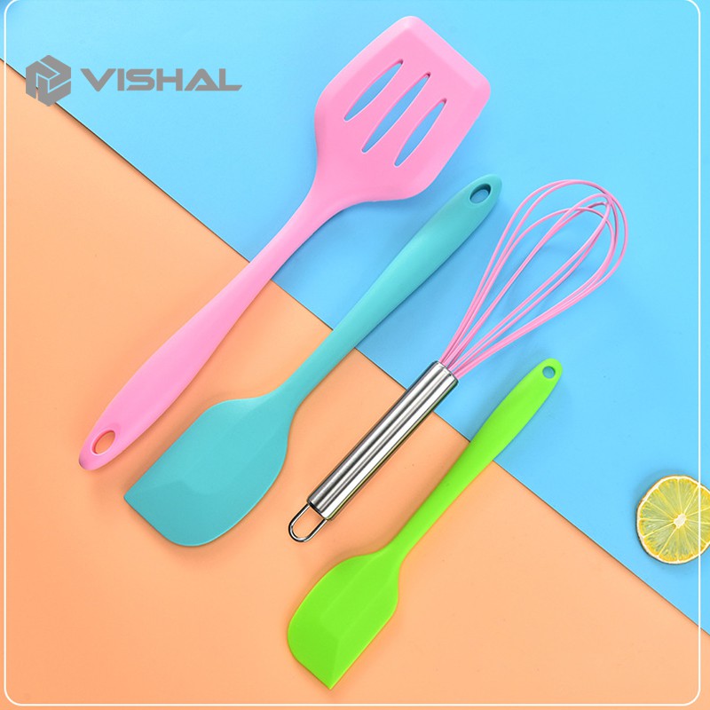 VISHAL Spatula Peralatan Masak Sutil Silikon Non Stick Cooking 5 Pcs Kitchenware Spatula Set VS-1808
