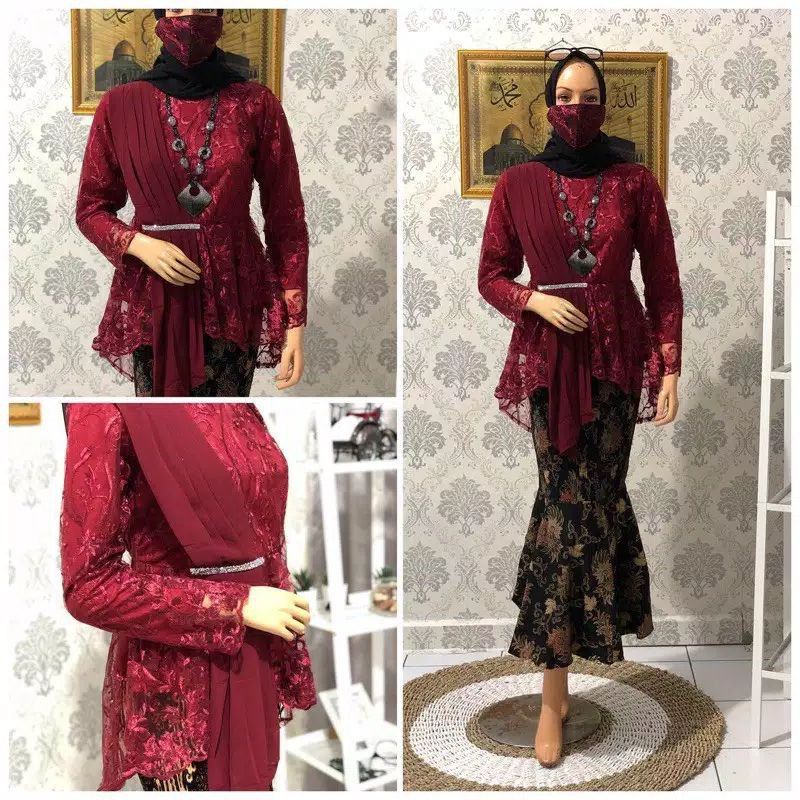 SET KEBAYA AMALIA SELENDANG HIJAB ~ KEBAYA SELENDANG TERLARIS 2022 ~ KEBAYA MODERN WANITA ~ KEBAYA W