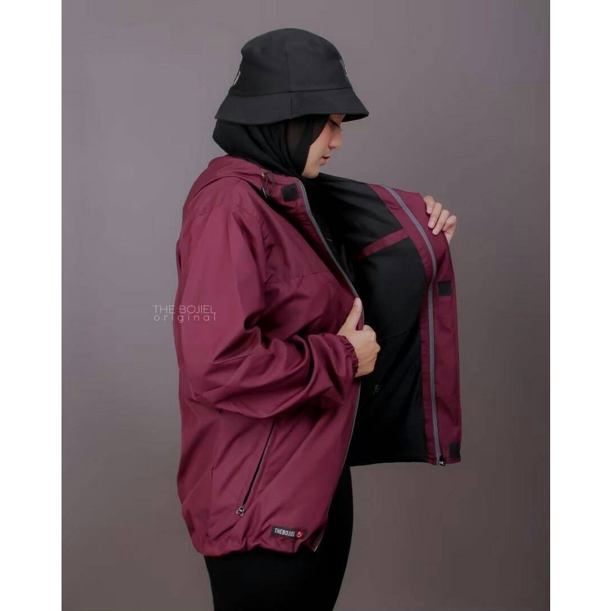 The Bojiel Pleasure - Jaket Outdoor Pria Jaket Parasut Jaket Outdoor Unisex Jaket Distro Jaket Gunung Maroon