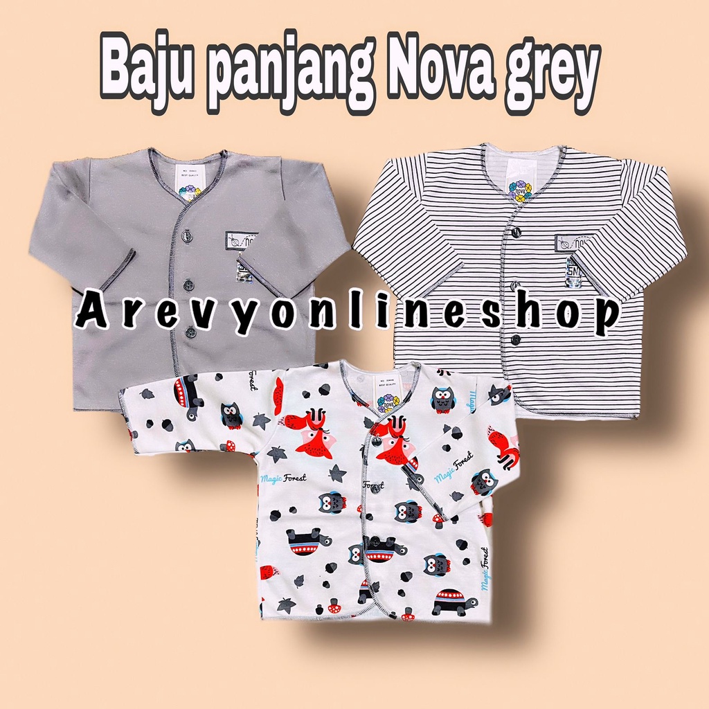 Nova 3 Pcs Baju Panjang Bayi Piyama Baby Newborn 0-4 Bulan Arevyonlineshop