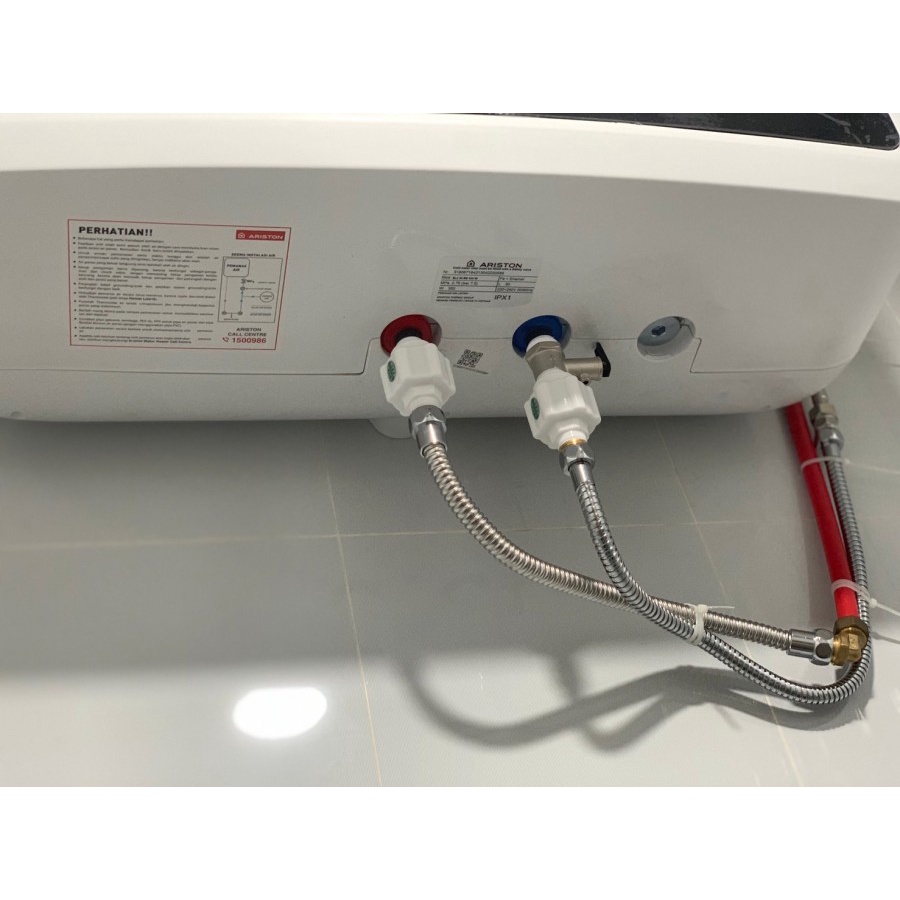 Nepel Pengaman Water Heater 1/2 inch Plastik Kuningan-Napel Fitting Kontak sambungan air Panas Protector