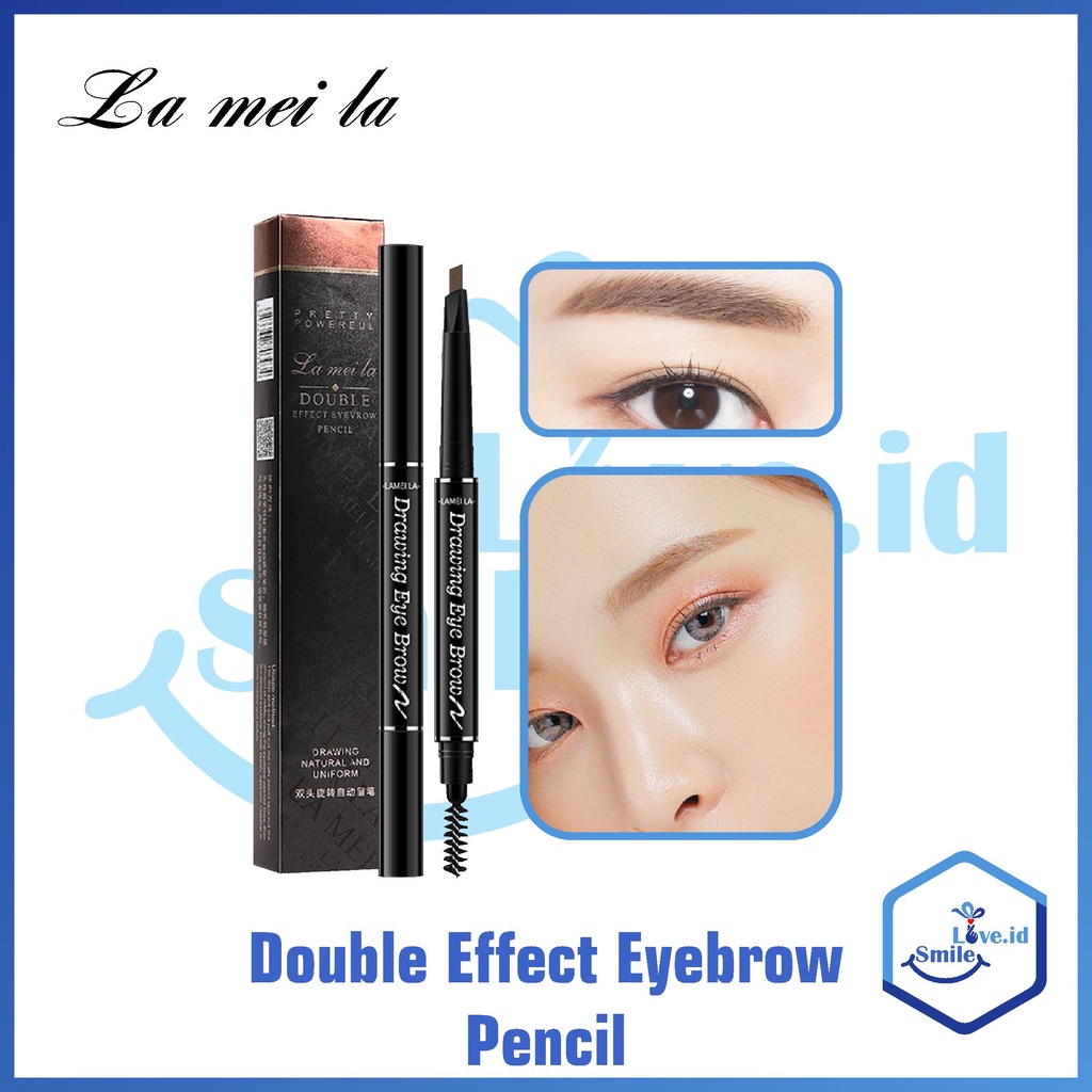 LAMEILA Eyebrow Pencil Double Head 7 Warna Pensil Alis Kepala Ganda 2 in 1 Original L24