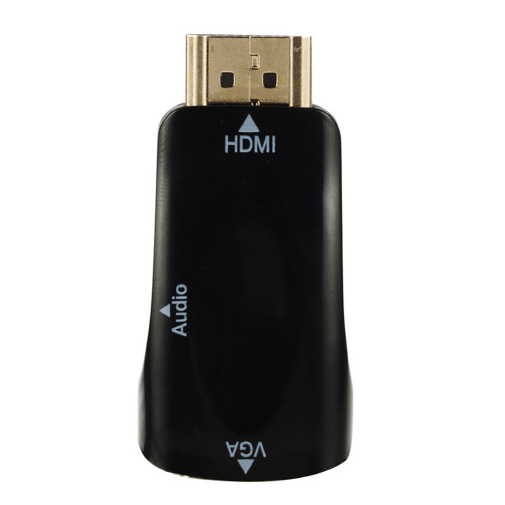 Rebuy Adapter Converter Hdmi Male Ke Vga Female Fhd 1080p Dengan Kabel Audio 3.5mm Untuk Pc / Laptop / Tv