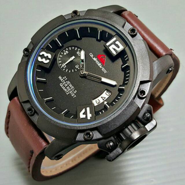 (Free Ongkir) Jam Tangan Pria Quiksilver Chrono Aktif List Putih 3Variant