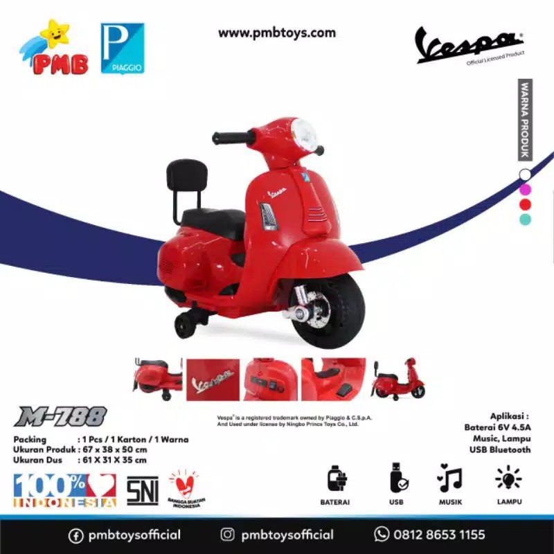 PMB Motor Aki M788 Vespa Lisensi