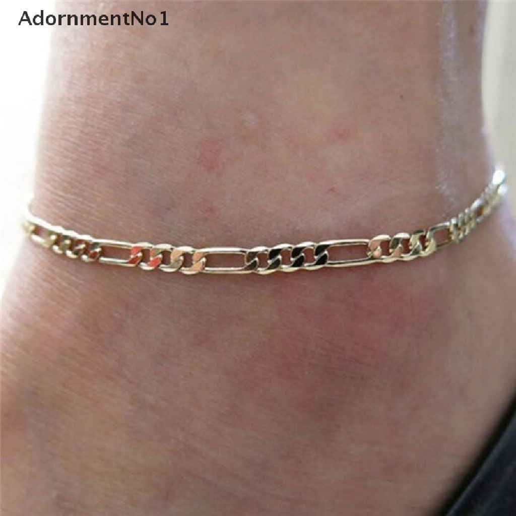 (AdornmentNo1) 1pc Gelang Kaki Lapis Emas / Silver Untuk Wanita