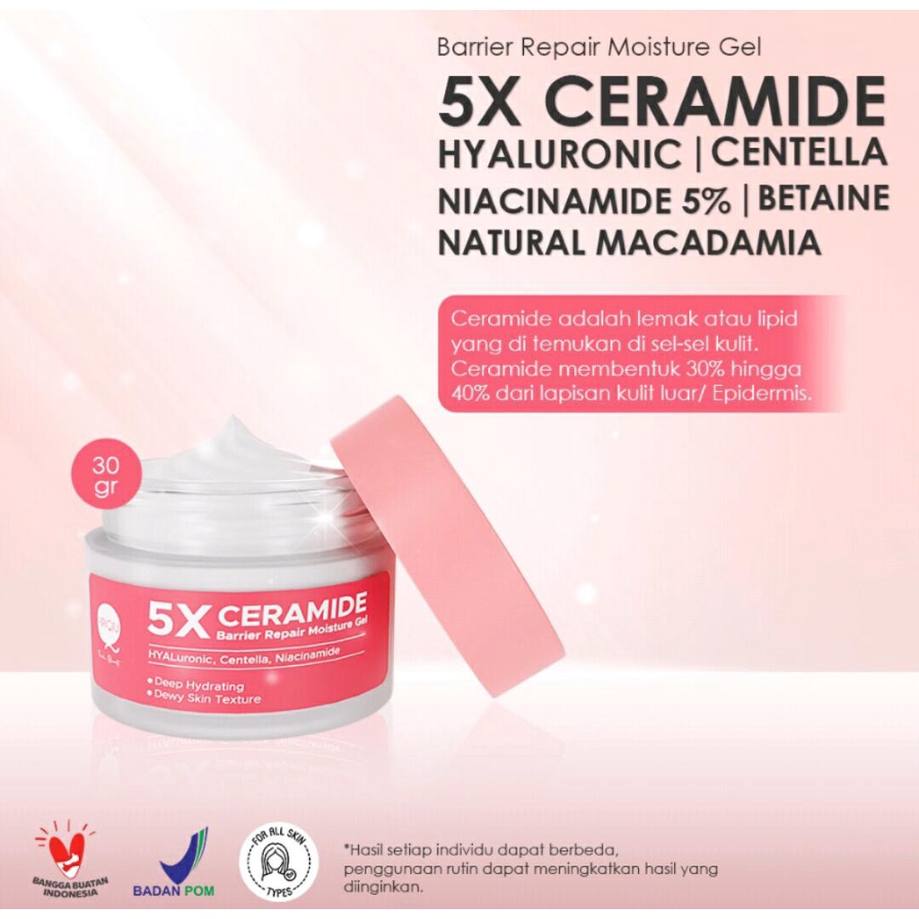 PIPIQIU 5X Ceramide Barrier Moisture Gel 30gr (PCMG) untuk Melembabkan