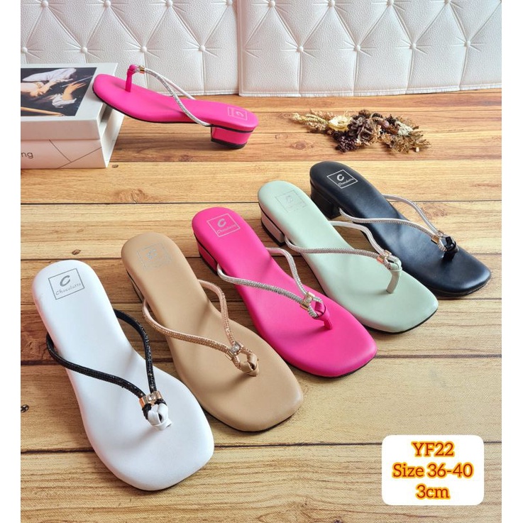 ABBUSHOES YF 22 sendal hak tahu jepit jely import hanum 5cm