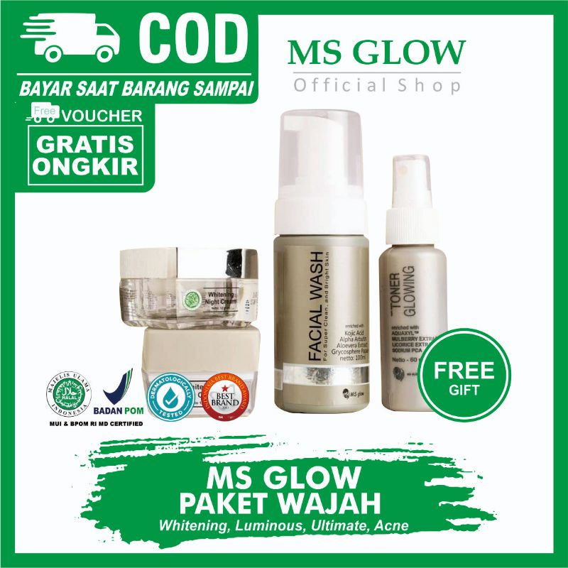 Ms Glow Original Msglow Paket Ms Glow Whitening Luminous Ultimate Acne Series Skincare  Ms Glow Beau