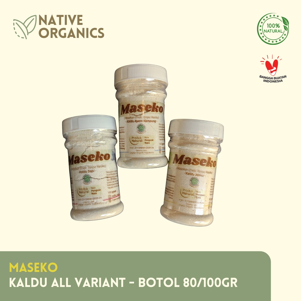 

Maseko - Kaldu Sapi / Ayam / Jamur Kemasan Botol Organik No MSG