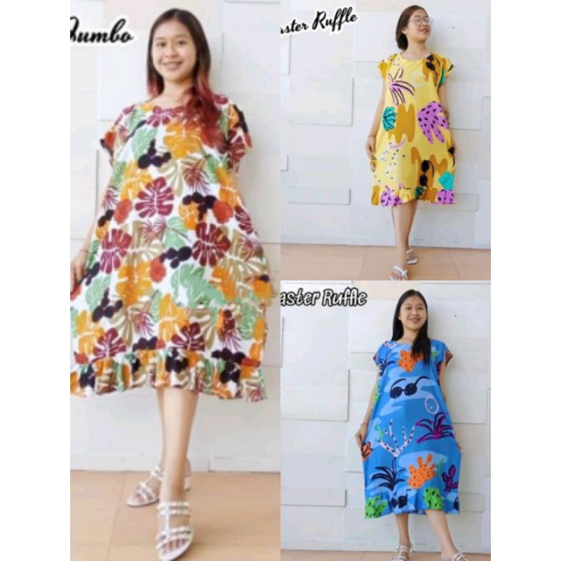 Daster Ruffle - Motif - XXL