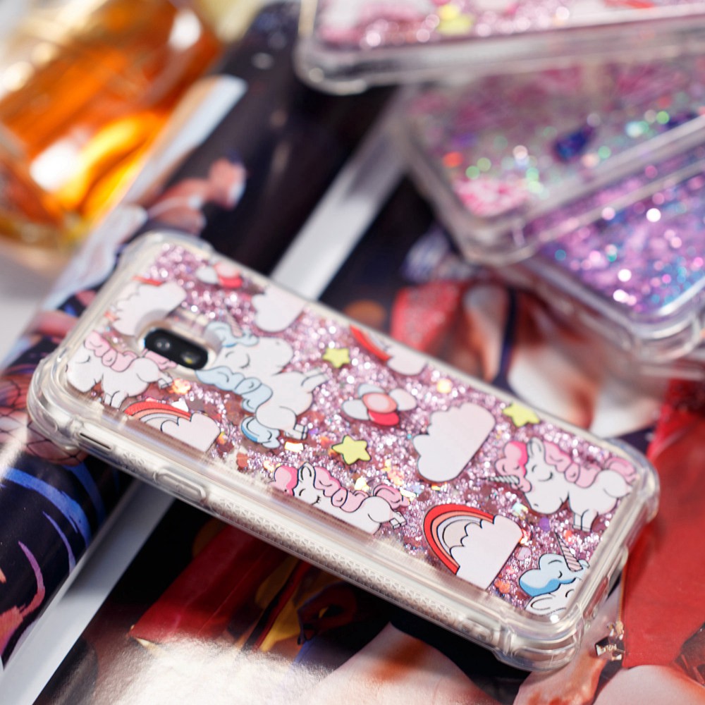 Casing Soft Case Desain Quicksand Motif Unicorn Lucu Efek Glitter Untuk Samsung Galaxy J3 Pro 2017 Shopee Indonesia