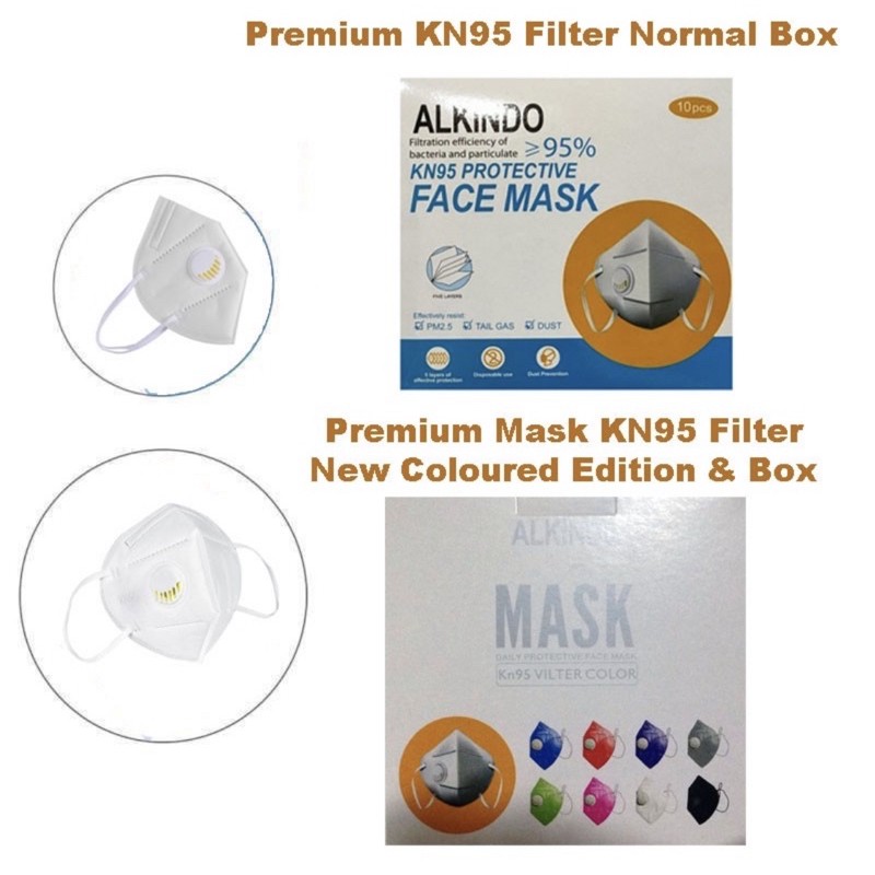 Masker Alkindo KN95 Hitam (Edisi Warna) (Isi 10 pcs)