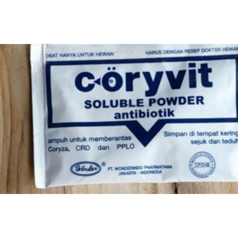 corivit 1bks coryvit 10 gram obat vitamin antibiotik ayam burung bebek kelinci sakit demam flu snot nafsu makan lesu lemas