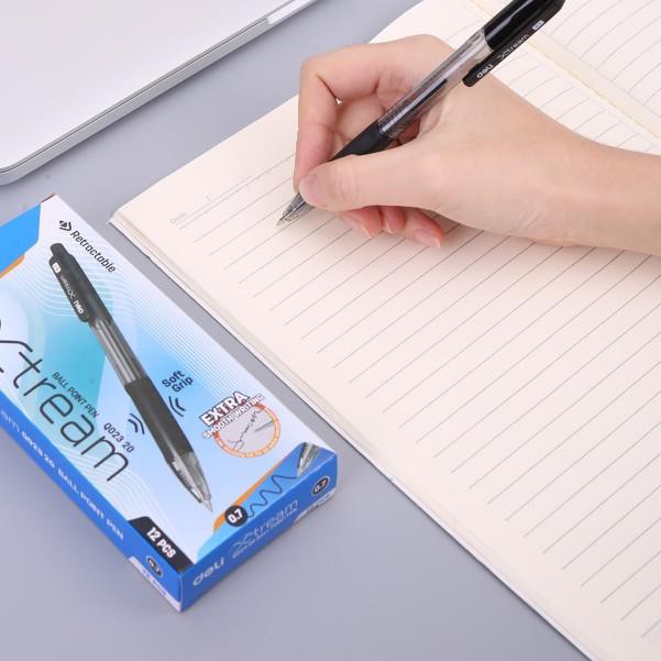 

➩ Deli EQ02320 Retractable Smooth Ballpoint Pen 0.7mm Black / Pulpen ➶