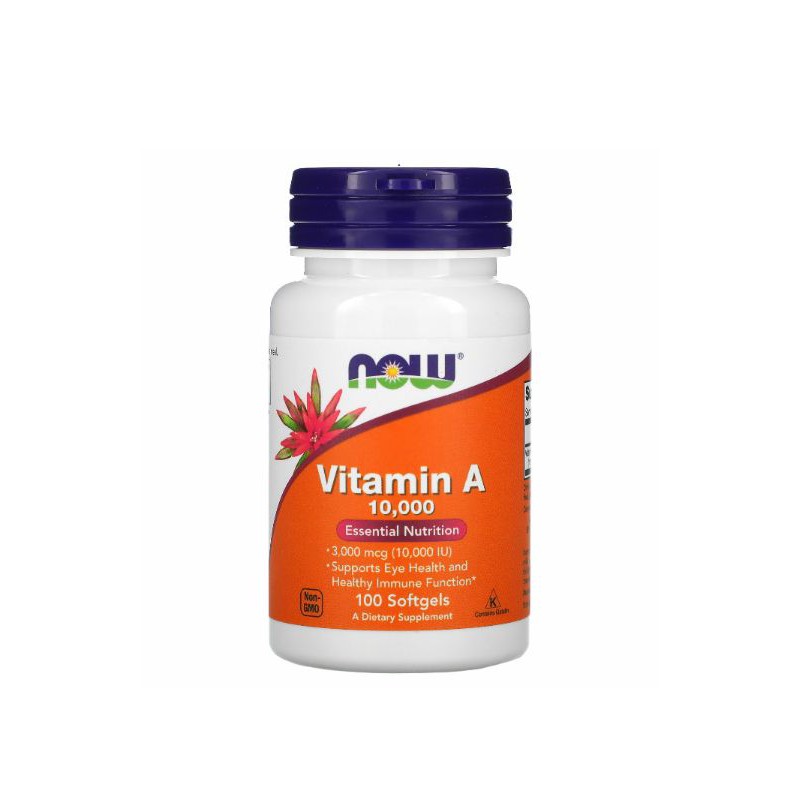 Now Food Vitamin A, 10,000 IU, 100 Softgels