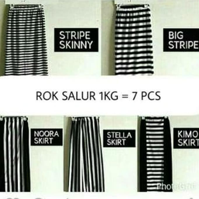 Rok Salur Strip Skirt Stripe Big Noora Stella Kimo "Harga Promo"