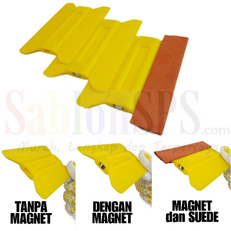 SCRAPER KAPE SOFT TANPA MAGNET KUNING ALAT PASANG STIKER