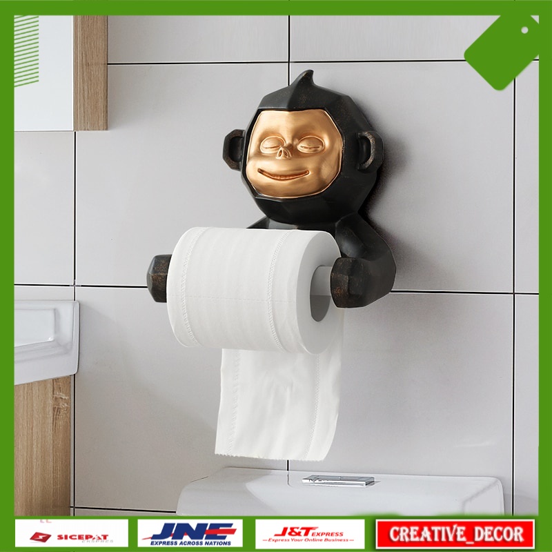 Tempat Tisu Estetik Lucu Modern Art Creative Personality Monkey Resin Toilet Paper Holder Home Decor