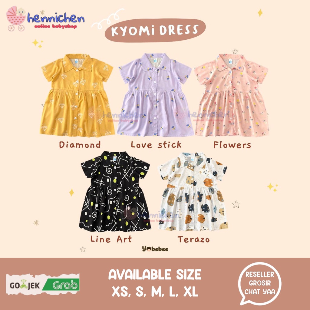 YOBEBEE KYOMI DRESS DRESS ANAK PEREMPUAN FASHION ANAK PEREMPUAN