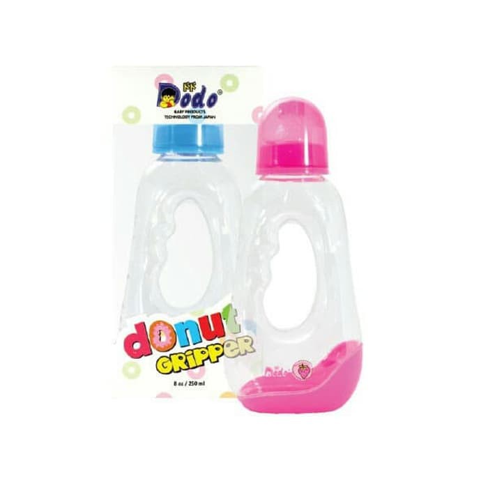 Botol Susu Bayi Karakter Dodo Donut Gripper 280ml dot Bulat LSR Bpa Free Aman