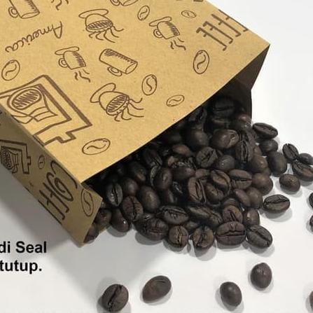 

♠ Paperbag SEAL Kantong Kertas Coklat motif Kopi Coffee 12x6x22 ○