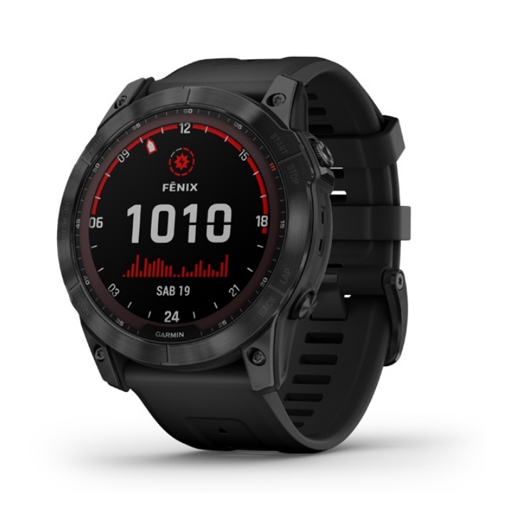 Garmin Fenix 7X Shapire Solar Black Titanium With Black Silicone Band Garmin Fenix 7 X Garansi Resmi 2 Tahun