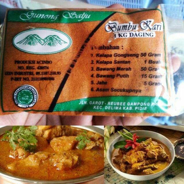Bumbu kari atau Bubuk Kari Aceh untuk 1 kg Daging Shopee