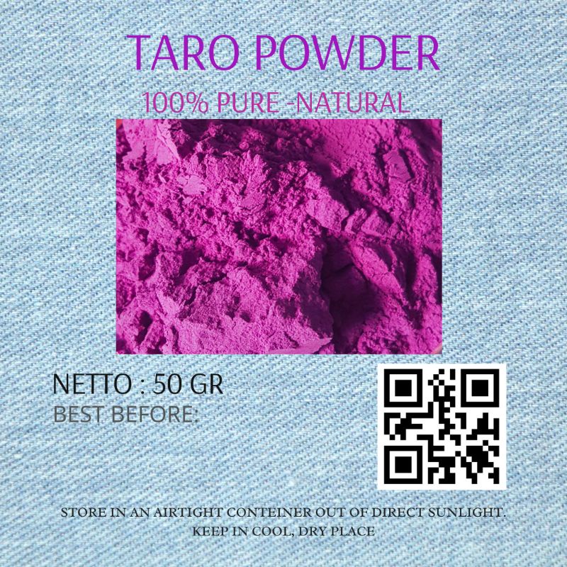 

TARO PURE POWDER (UBI UNGU) 50 GR