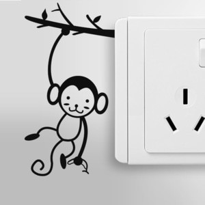 Stiker Dekorasi Saklar Lampu Motif Monkey Monyet Decal Wall Sticker