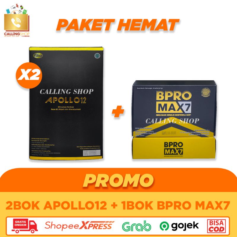 Apollo12 - Apollo 12  Minuman Herbal - Paket 3Bok ( 2Bok Apollo12 + 1 Bok Bpro Max7)