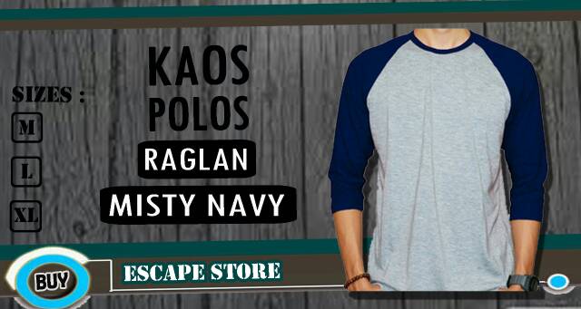 Kaos Polos Raglan Panjang Lengan 3/4 Bahan Cotton Combed Pria dan Wanita Murah