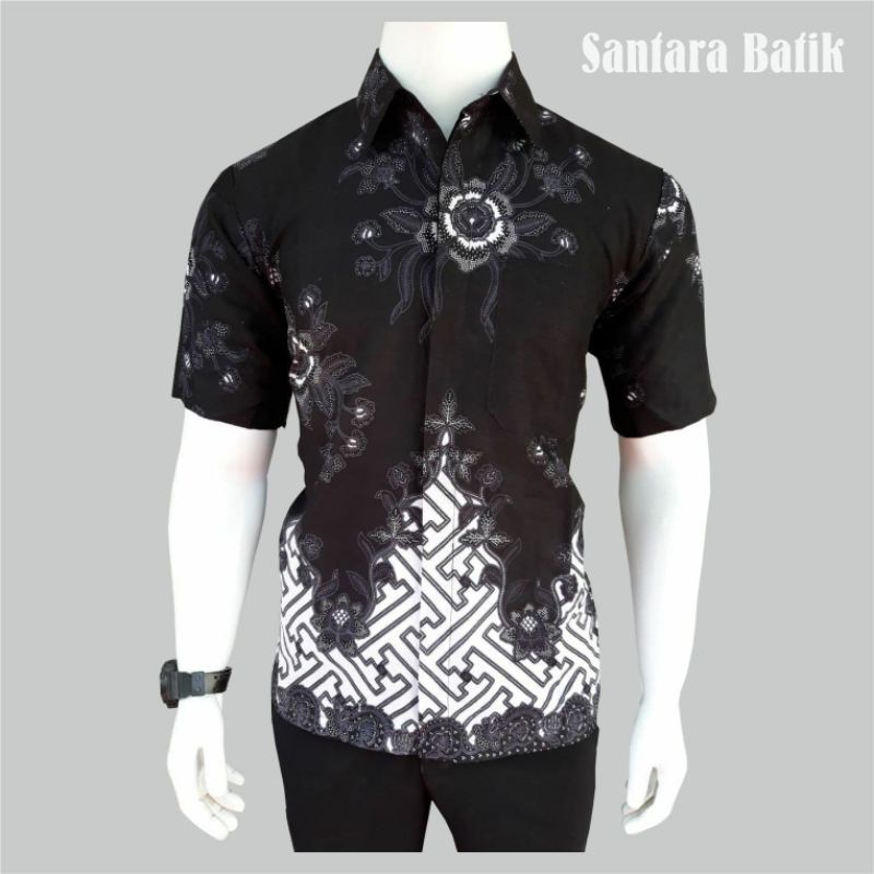 Kemeja batik pria lengan pendek size m l xl xxl