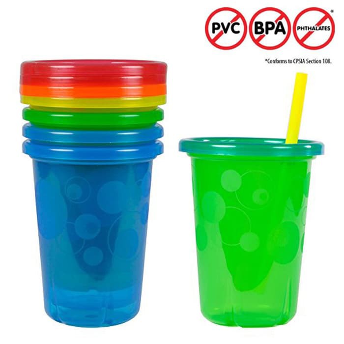 The First Years Take & Toss Spill-Proof Straw Cups - 4pcs