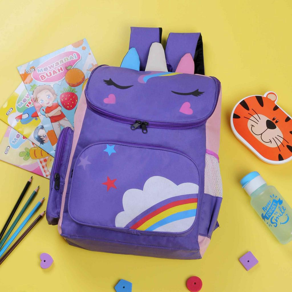 Ransel Anak Back To School Ungu Pelangi 509