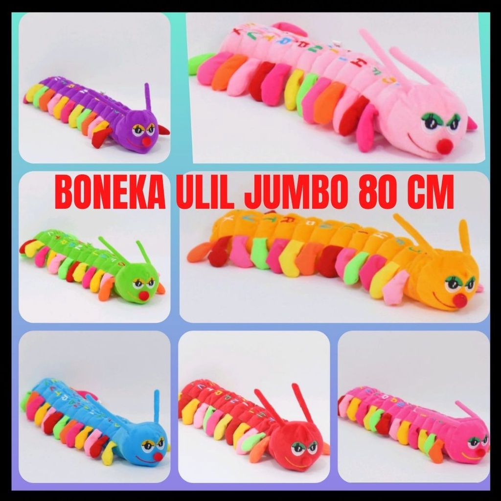 Boneka Ulil Boneka Ulat Bulu Jumbo Alphabet 85 cm