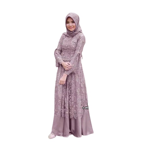 DRESS BRUKAT PEVITA TERBARU DRESSMURAH ZHINARA DRESS BROKAT BIG Size BUSUI GAMIS BRUKAT BUSUI / GAMI